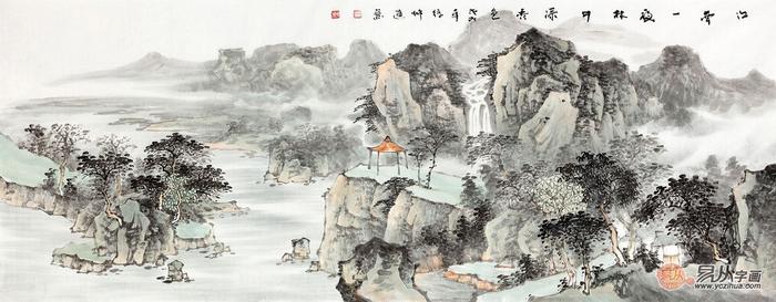 客厅风水挂什么字画好，一个“自然山水的舒适之家”